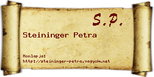 Steininger Petra névjegykártya